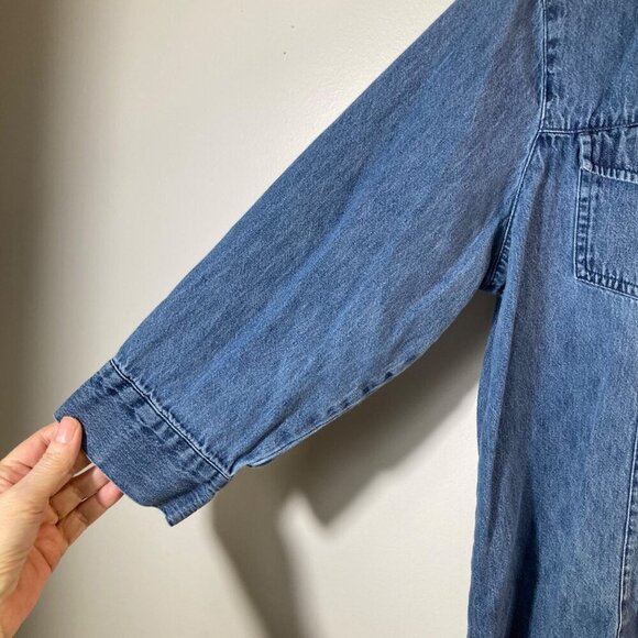 Womens Vintage Faded Glory Pearl Snap Western Shirt 3/4 Sleeve Blue L Cotton - Picture 5 of 7